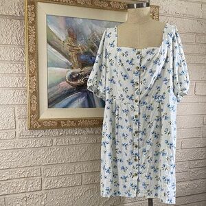 Old Navy Linen Blend Floral Mini Dress